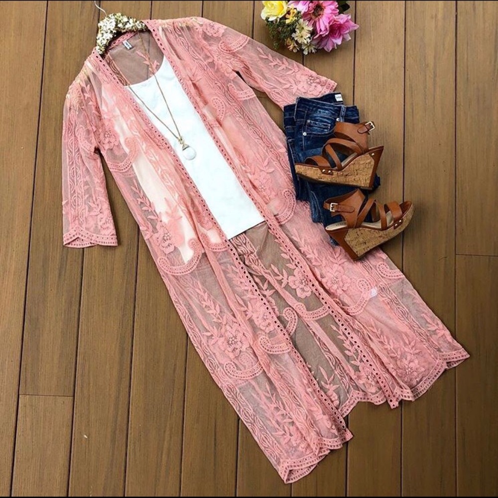 Rose Lace Duster